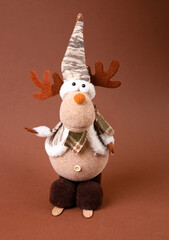 Funny soft Christmas tree figurine toy Christmas Scandinavian reindeer.