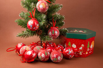 Gift Set of New Year's Christmas balls toys for the Christmas tree
