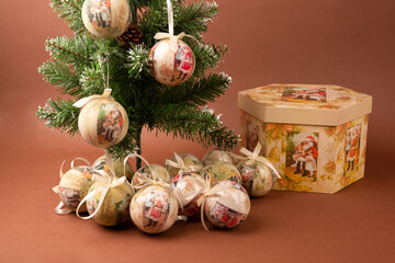 Gift Set of New Year's Christmas balls toys for the Christmas tree
