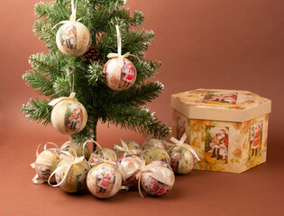 Gift Set of New Year's Christmas balls toys for the Christmas tree