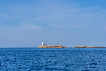 First lighthouse at the Isles of Shoals in the North Atlantic Ocean in the Gulf of Maine. This Lighthouse was erected on White Island in 1820. Now it is  NH State Parks and Historic Sites 