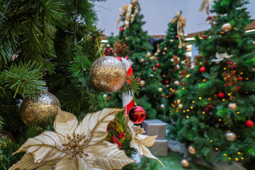 Fototapeta na wymiar Shopping mall in Christmas decoration. Auckland.