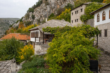 Fototapeta na wymiar Old Houses in Pocitelj Village, Bosnia and Herzegovina 