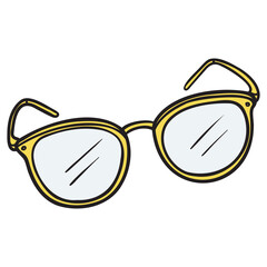 yellow reading glasses. vector graphic, illustration.