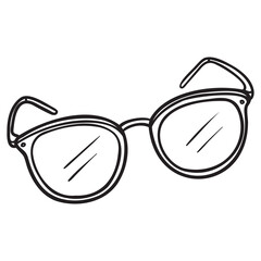 glasses vector illustration outline single color.