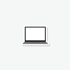 Laptop sticker icon sign isolated on white