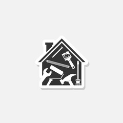 Fototapeta na wymiar Repairs in the house sticker icon