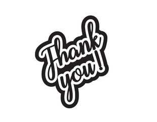 Thank you hand drawn illustration of an lettering fully editable Tex vector design 