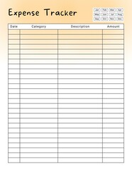 Minimalist Expense Tracker Sheet Planner