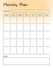 Minimal monthly planner template