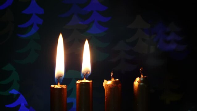 Advent Season, four candles burning. Advent background