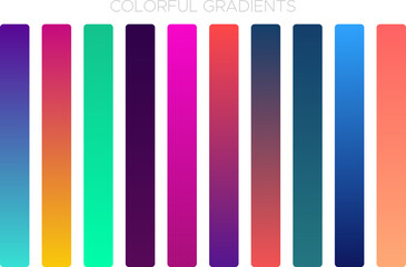 Trendy color palette design illustration. Graphic color palette design . Colorful Gradient Mesh Set illustration