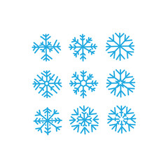 Set of snowflakes. Vector hand drawn line icon template