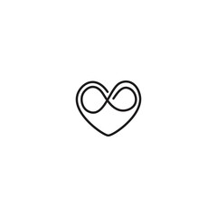 Infinity love. Vector hand drawn line icon template