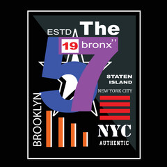 The Bronx tee graphic typography for print t shirt vector art vintage