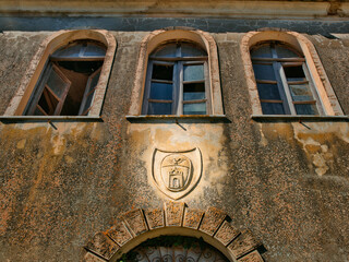 Coat of arms in an abandoned country house