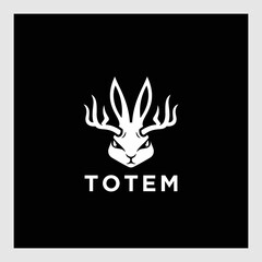 two unique animal character logos rabbit and deer