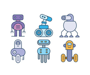robot characters set illustration