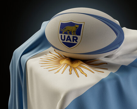 Los Pumas Rugby Ball And Argentina Flag Stock Photo | Adobe Stock