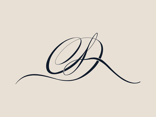 CD monogram logo.Calligraphic signature icon.Script letter c, letter d.Lettering sign.Wedding, fashion, beauty, gift boutique, decorative alphabet initials.Handwritten style characters.