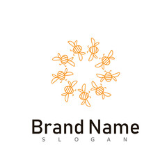 Obraz premium bee logo animal honey design