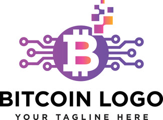 Letter initial B cryptocurrency and blockchain logo design vector