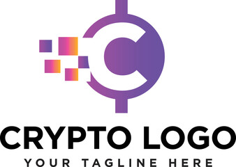 Letter initial N cryptocurrency and blockchain logo design vector