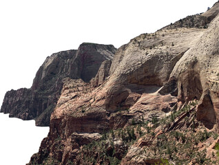 Isolated PNG cutout of a red canyon - Zion National Park on a transparent background
