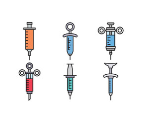 syringe icons set vector illustration