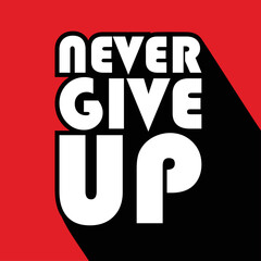 Motivation  quote never give up vector design and wallpaper 