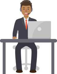 Call center operator, customer service on duty.