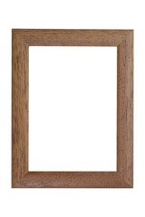 Obraz premium empty wooden picture frame with png transparent interior and background