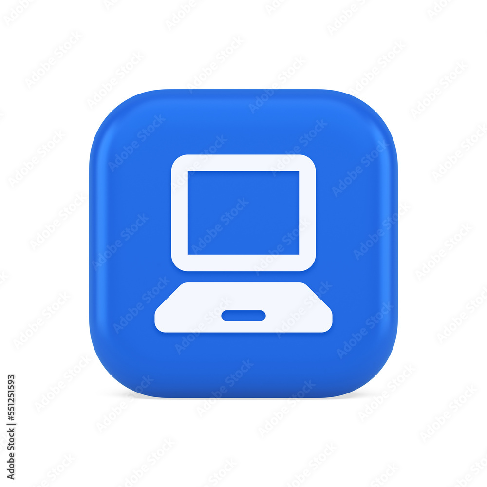 Poster computer network connection button digital information browsing 3d realistic icon