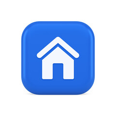 Main internet page button homepage house with roof navigation cyberspace interface 3d icon