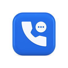 Phone consulting live chat emergency help assistance button web app design 3d realistic icon