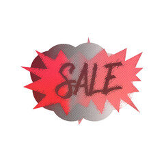 Abstract transparent grunge sale sticker element.