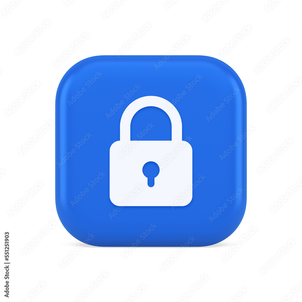 Poster padlock locking web access button password security protection safe encryption 3d icon