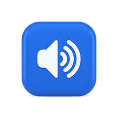 Volume sound button speaker acoustic level noise wave control 3d realistic icon