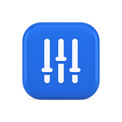 Sound mixing panel button audio balance mixer control desk 3d realistic icon