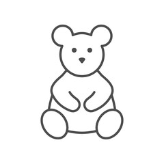 Obraz premium Toy bear line outline icon
