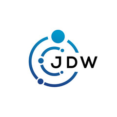 JDW letter technology logo design on white background. JDW creative initials letter IT logo concept. JDW letter design.