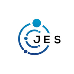 JES letter technology logo design on white background. JES creative initials letter IT logo concept. JES letter design.