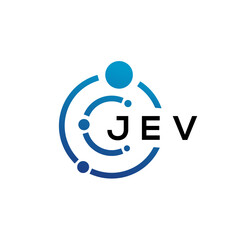 JEV letter technology logo design on white background. JEV creative initials letter IT logo concept. JEV letter design.