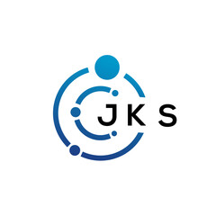 JKS letter technology logo design on white background. JKS creative initials letter IT logo concept. JKS letter design.