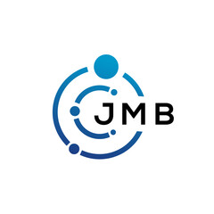 Fototapeta na wymiar JMB letter technology logo design on white background. JMB creative initials letter IT logo concept. JMB letter design.