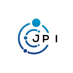 JPI letter technology logo design on white background. JPI creative initials letter IT logo concept. JPI letter design.
