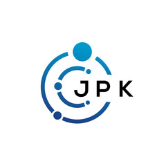 Fototapeta na wymiar JPK letter technology logo design on white background. JPK creative initials letter IT logo concept. JPK letter design. 