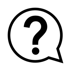 Question icon mark, help or ask bubble graphic symbol, web faq vector illustration