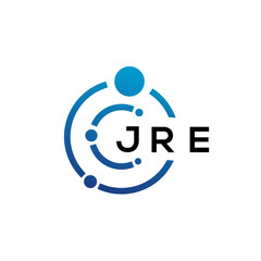 JRE letter technology logo design on white background. JRE creative initials letter IT logo concept. JRE letter design.