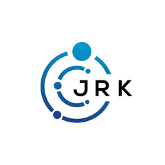 JRK letter technology logo design on white background. JRK creative initials letter IT logo concept. JRK letter design.